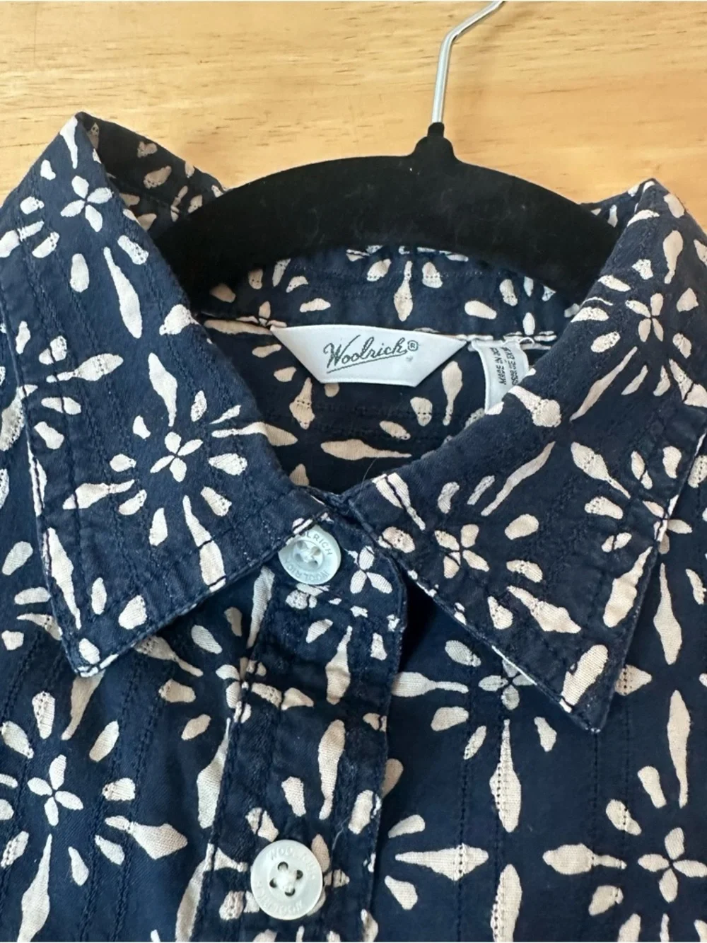 Woolrich Women’s Navy Blue Button Up Collar Sleeveless Tank Top Size S Small - Picture 6 of 9